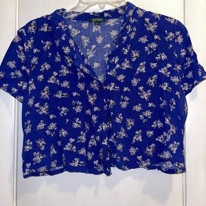 Womans Hawaiian Button Up Crop Top